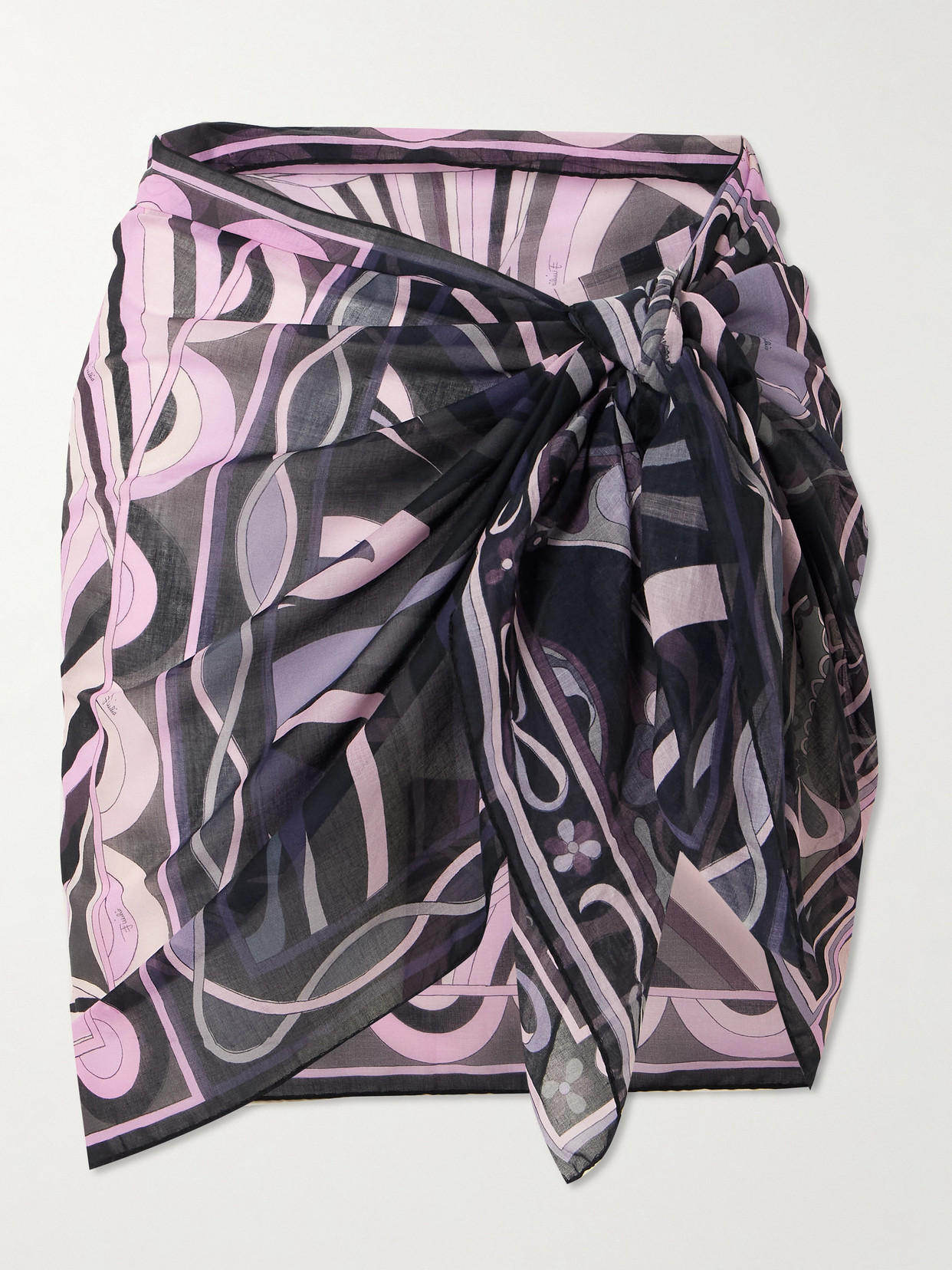 Pucci Iride Print Lightweight Sheer Pareo In Multi