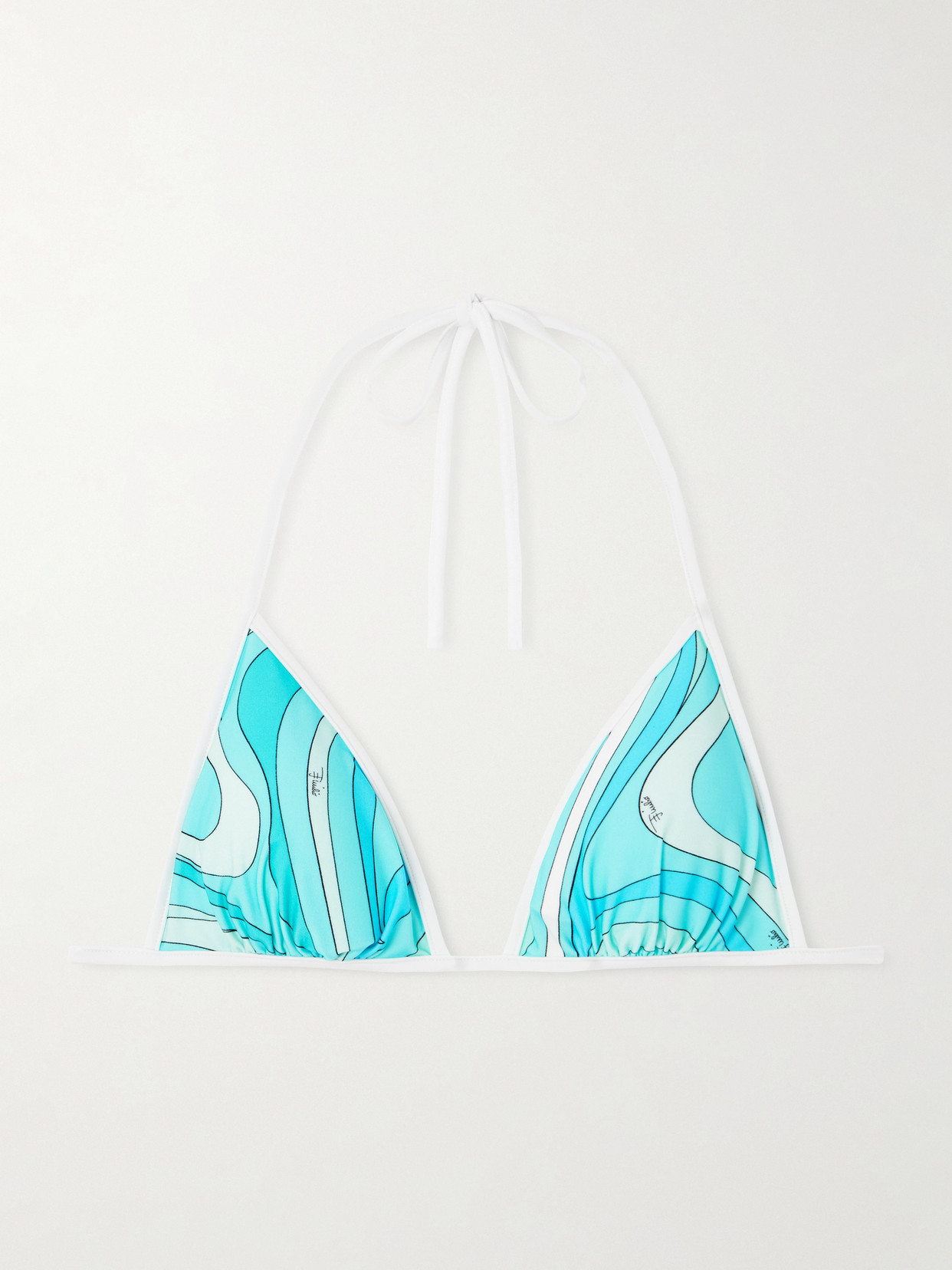 Pucci Printed Triangle Bikini Top In Multi