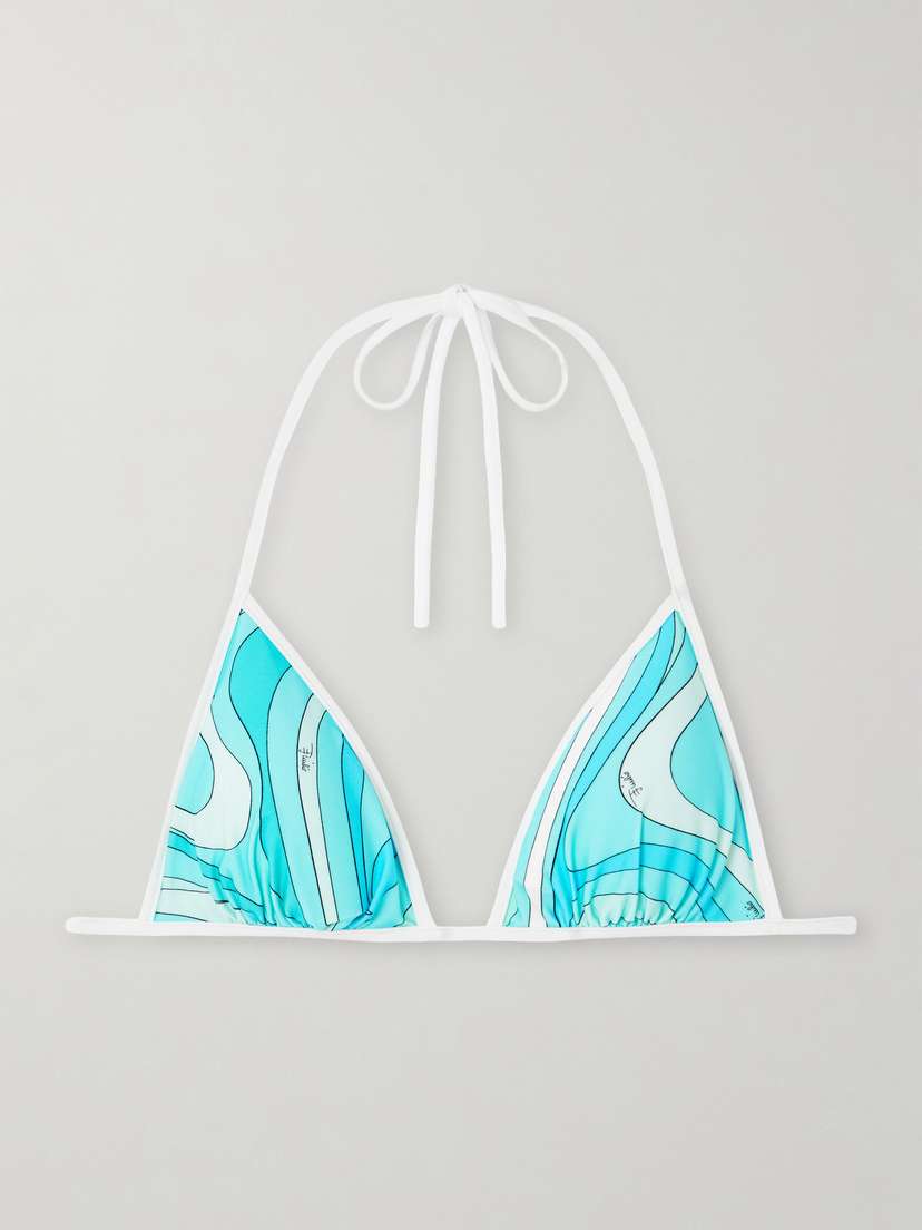 PUCCI Printed Triangle Bikini Top