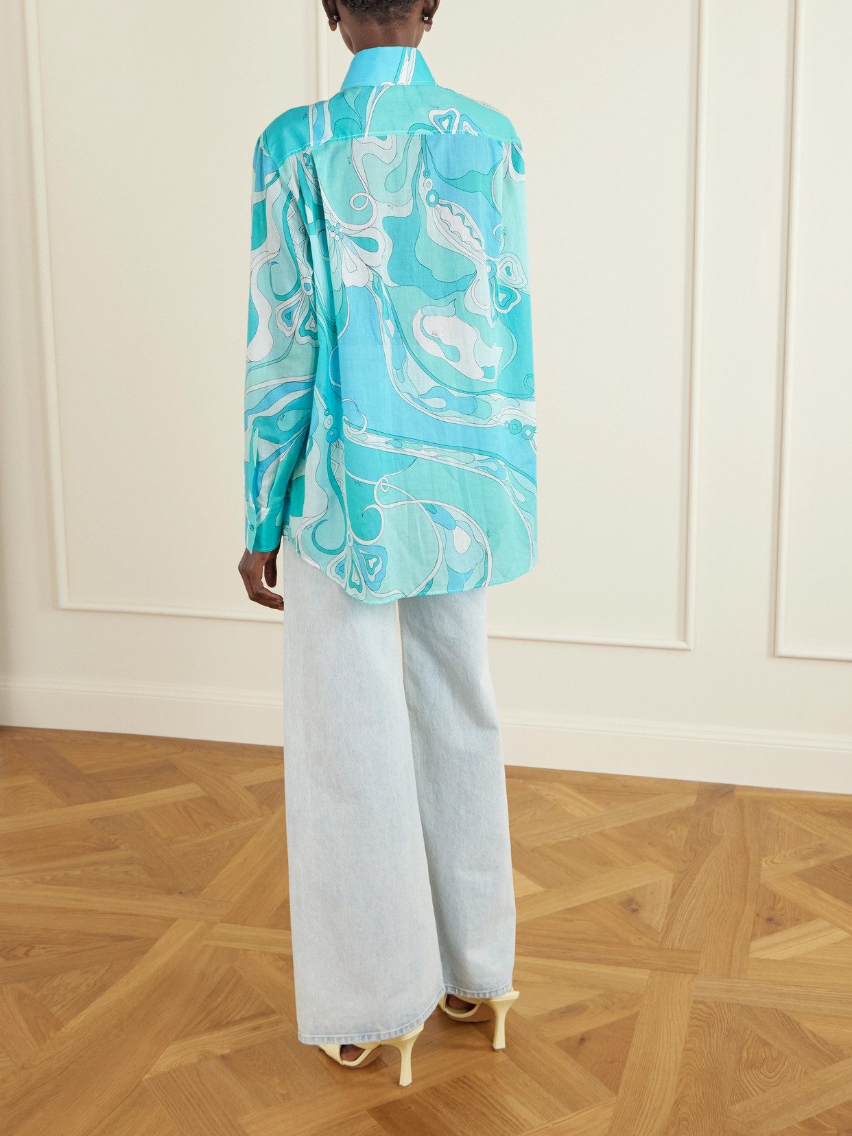 Pucci Printed Cotton-muslin Shirt In Blue