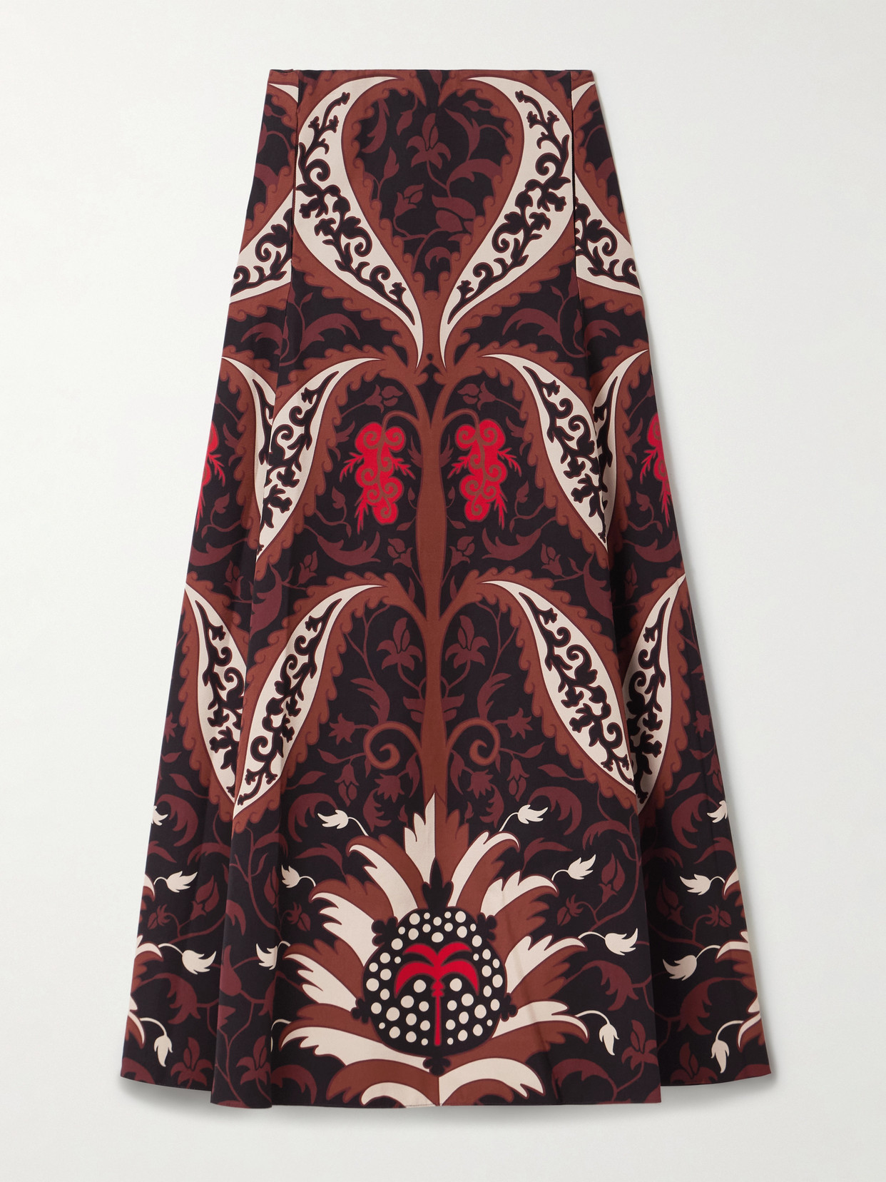 Johanna Ortiz Encanto De Isla Printed Recycled-twill Midi Skirt In Multi
