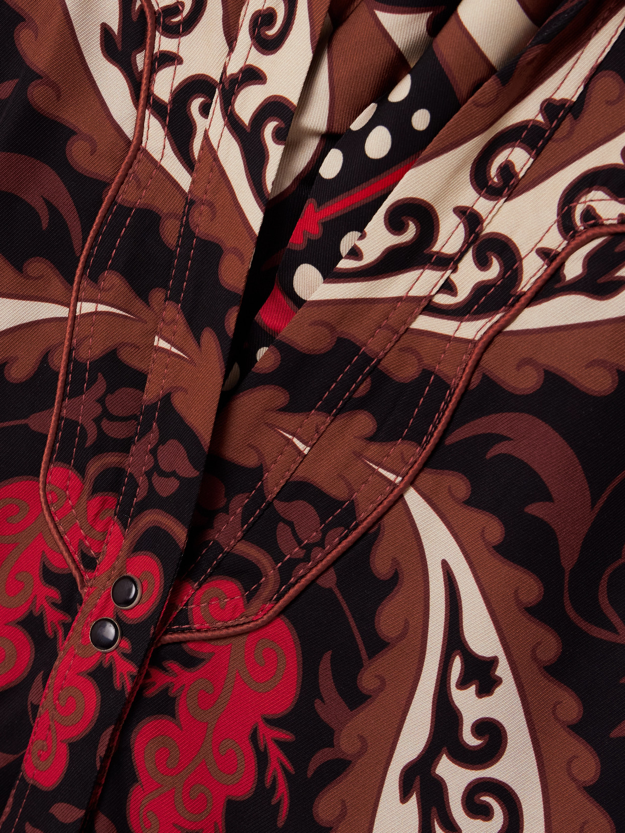 Hacia Puerto Tie-Neck Printed Recycled-Twill Shirt