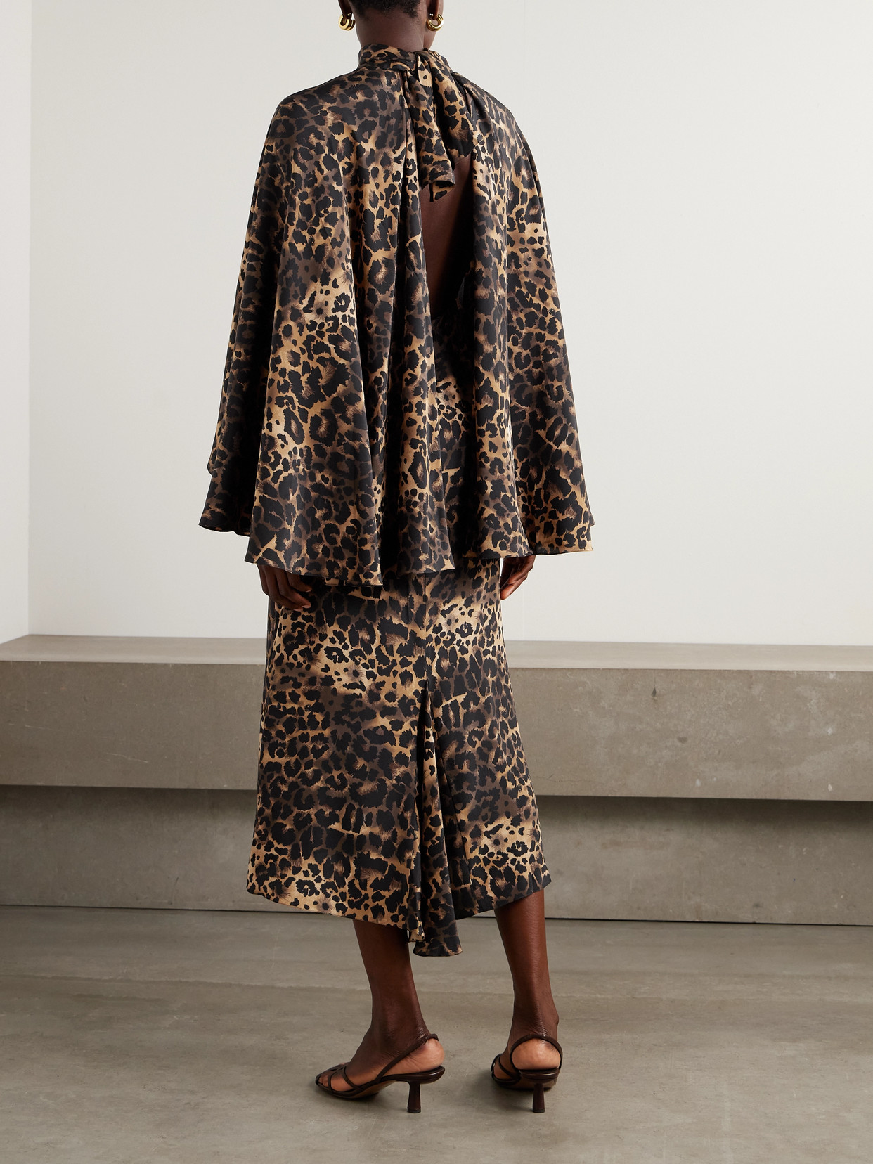 Johanna Ortiz Post Treasured Open-back Cutout Leopard-print Silk-blend Maxi Dress In Multi