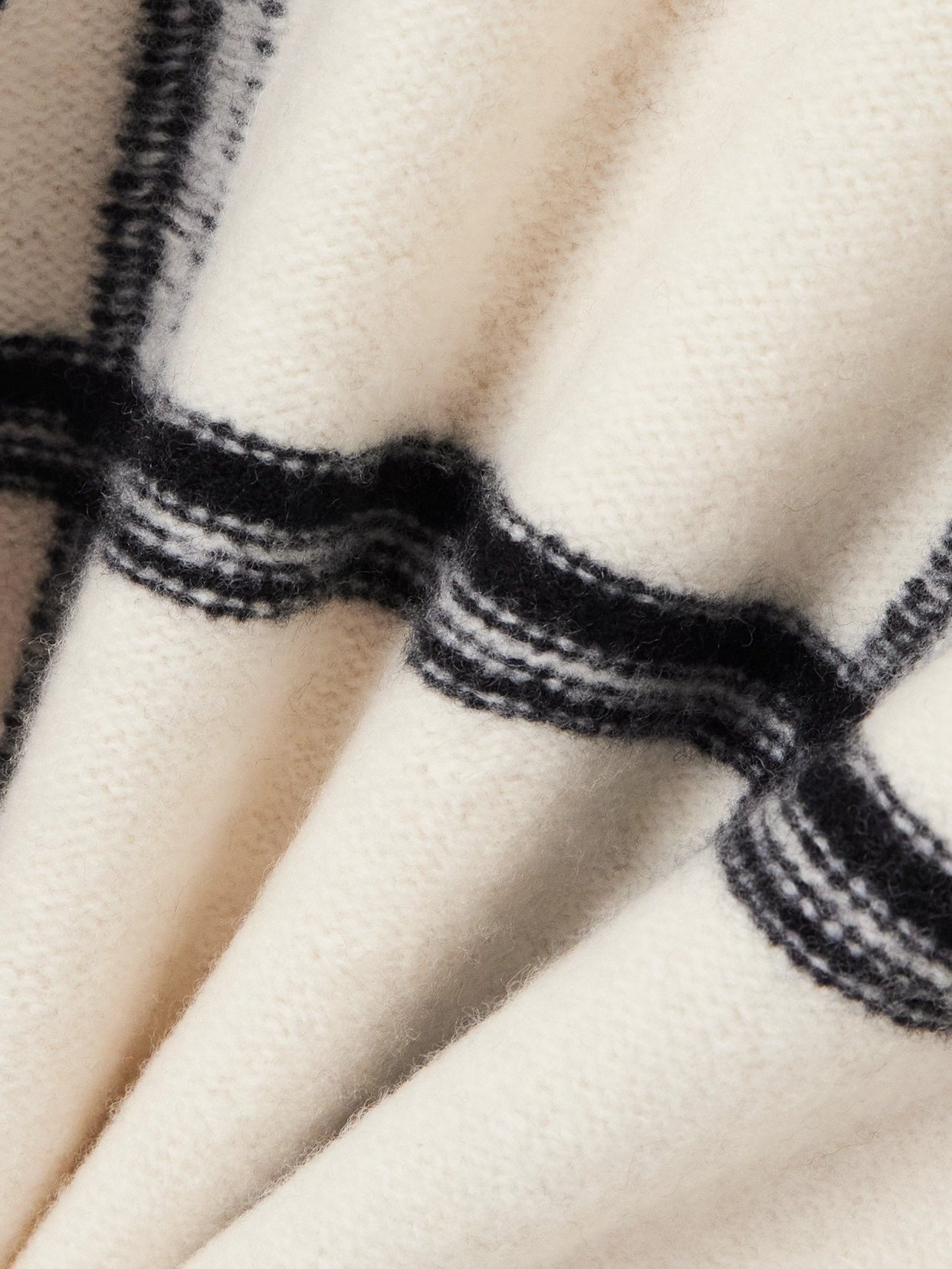 Missoni Oversized Wool Check Crew Neck Sweater In White