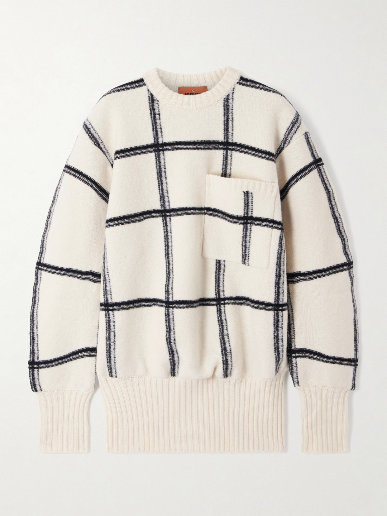 Missoni Checked Wool Sweater In White