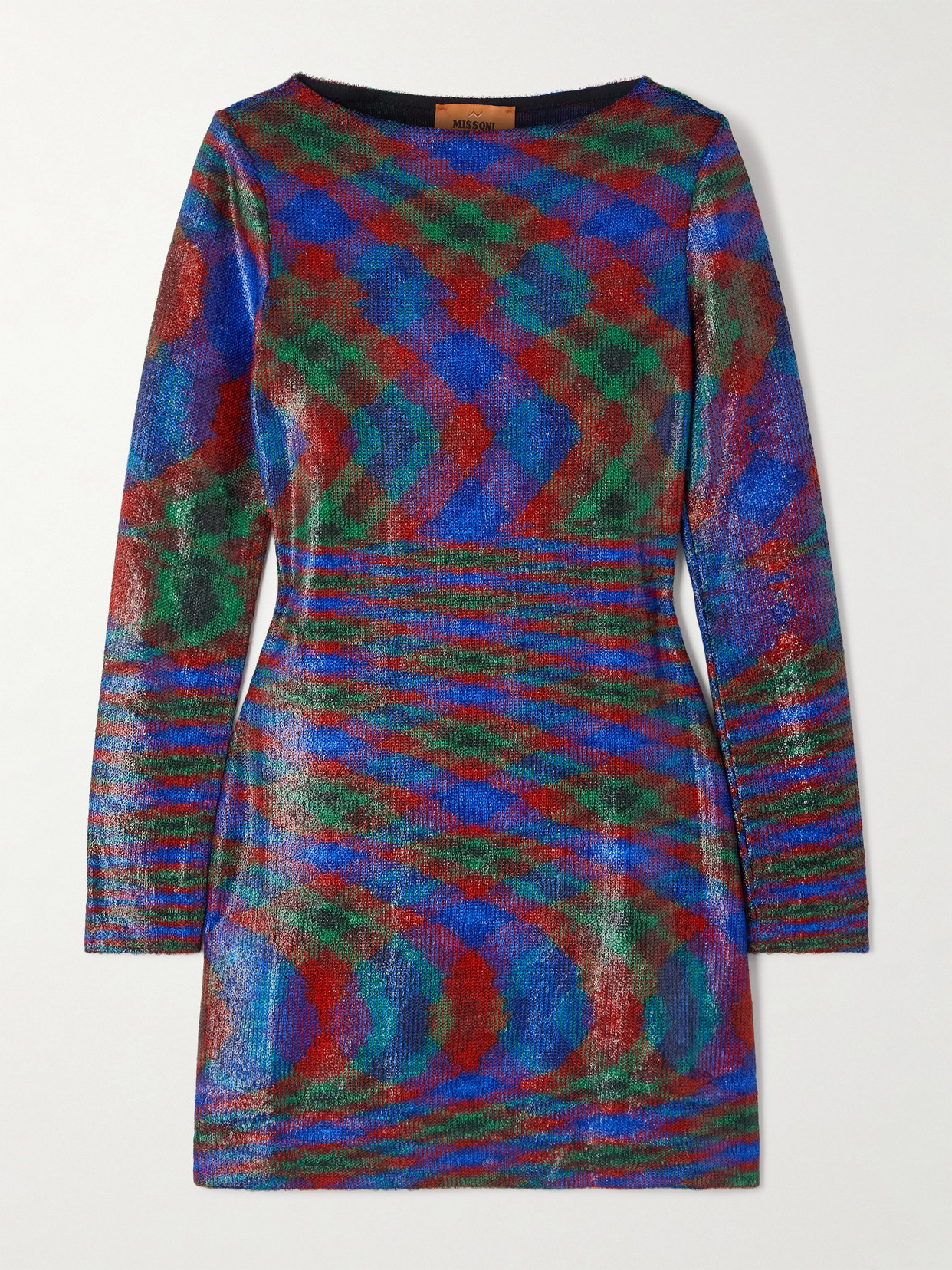 Missoni Striped Metallic Jersey Mini Dress In Multi
