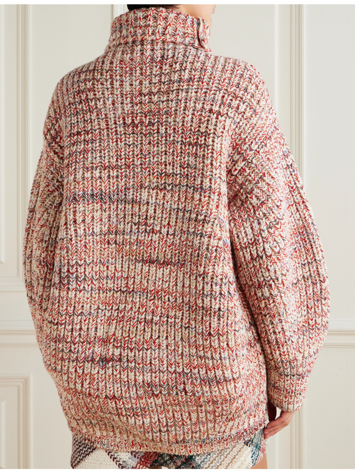 Missoni Ribbed Wool Turtleneck Sweater In Pink