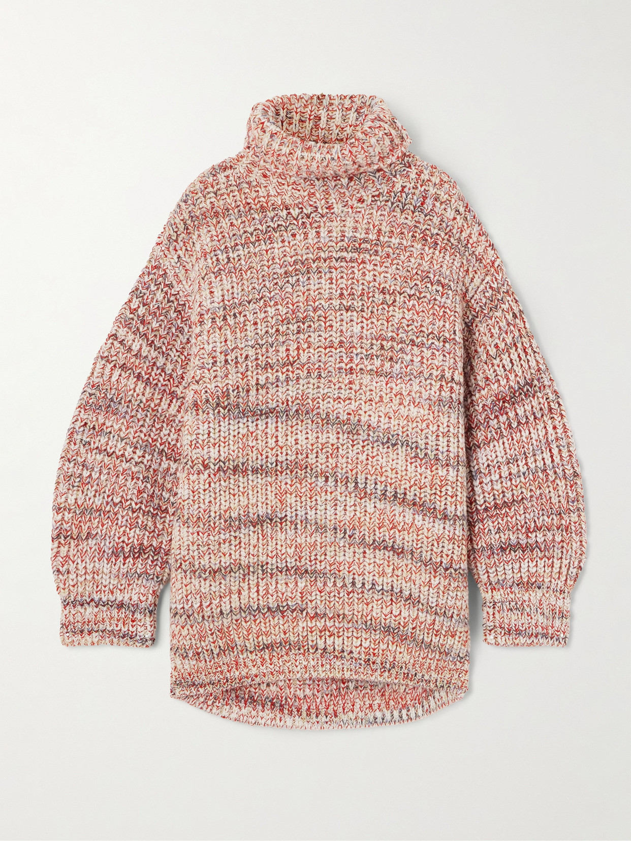 Missoni Ribbed Wool Turtleneck Sweater In Pink