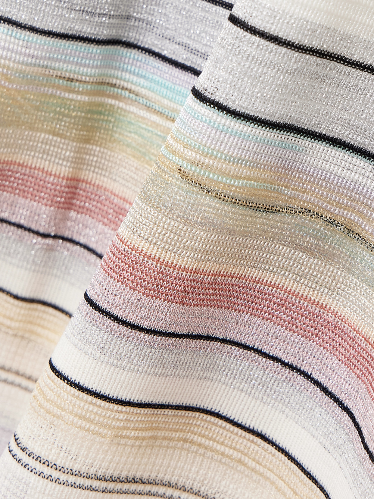 Missoni Striped Metallic Crochet-knit Turtleneck Sweater In Multi