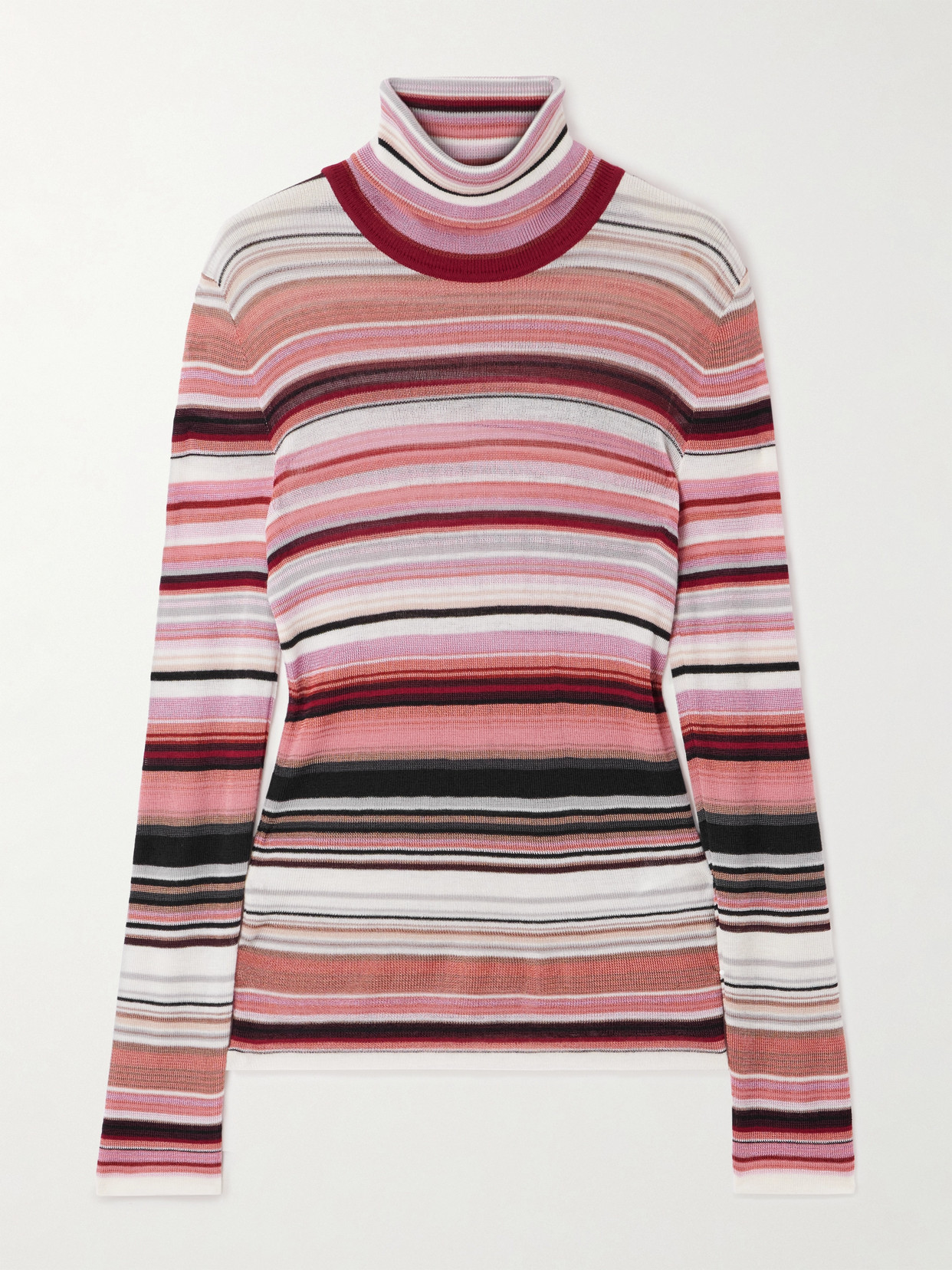 Missoni Striped Knitted Turtleneck Sweater In Multi