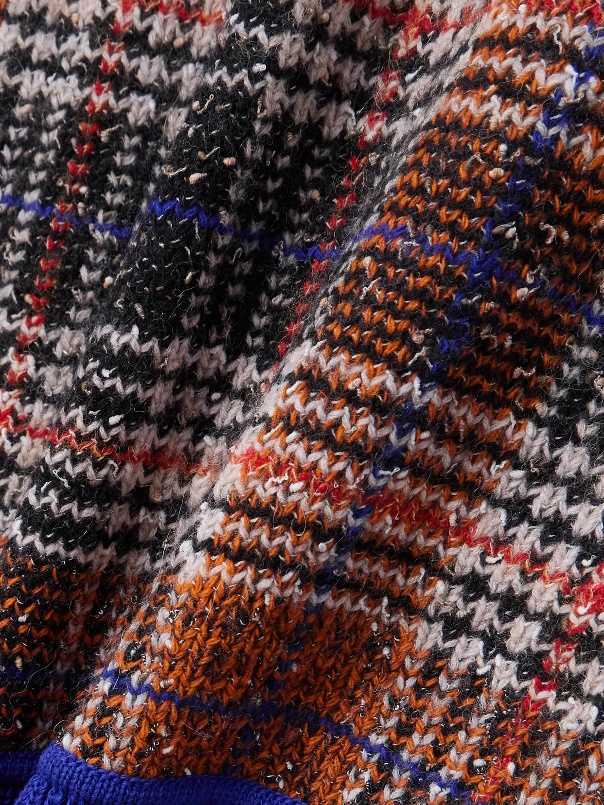 Missoni High-neck Sweater With Check Pattern In Brown