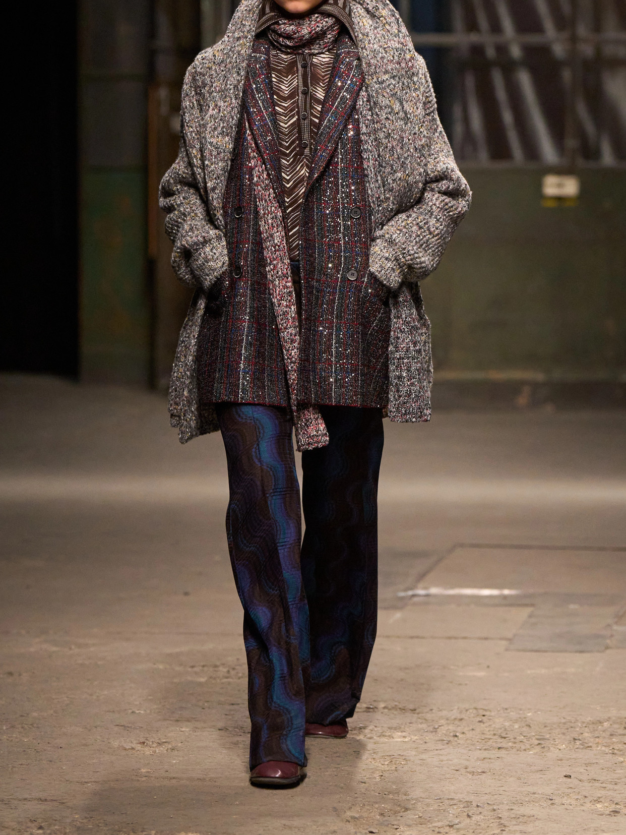 Missoni Oversized Wool-blend Cardigan In Brown