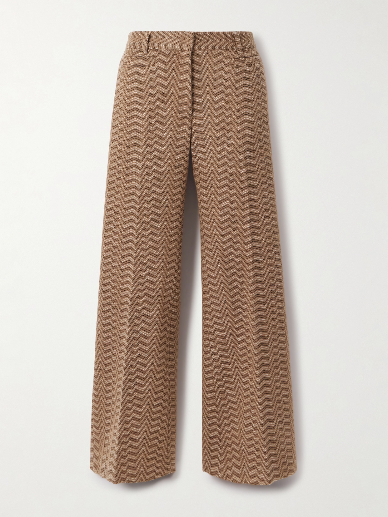 Missoni Caperdoni Wool And Cotton-blend Straight-leg Trousers In Brown