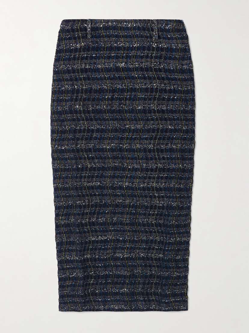Missoni Sequin-embellished Metallic Tweed Midi Skirt