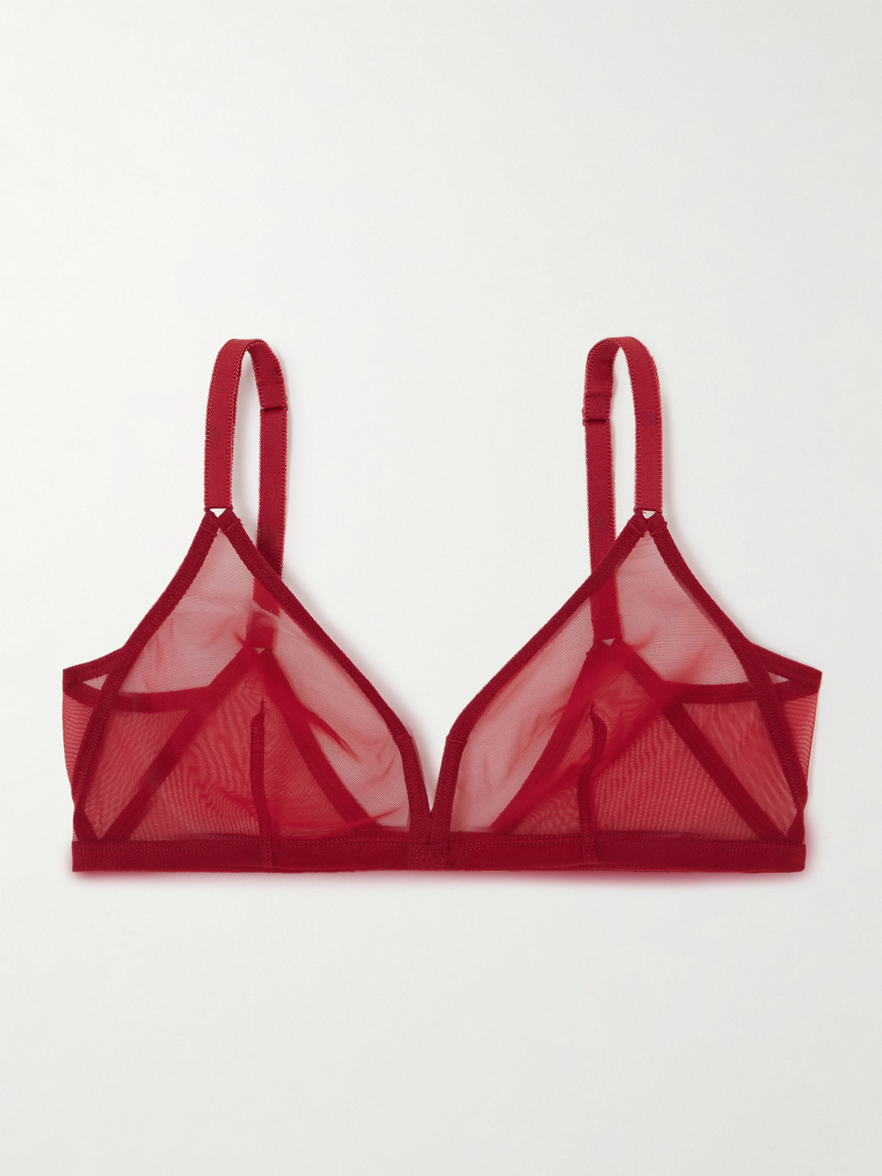 Eres Les Essentiels Providence Tulle Soft-cup Triangle Bra In Red