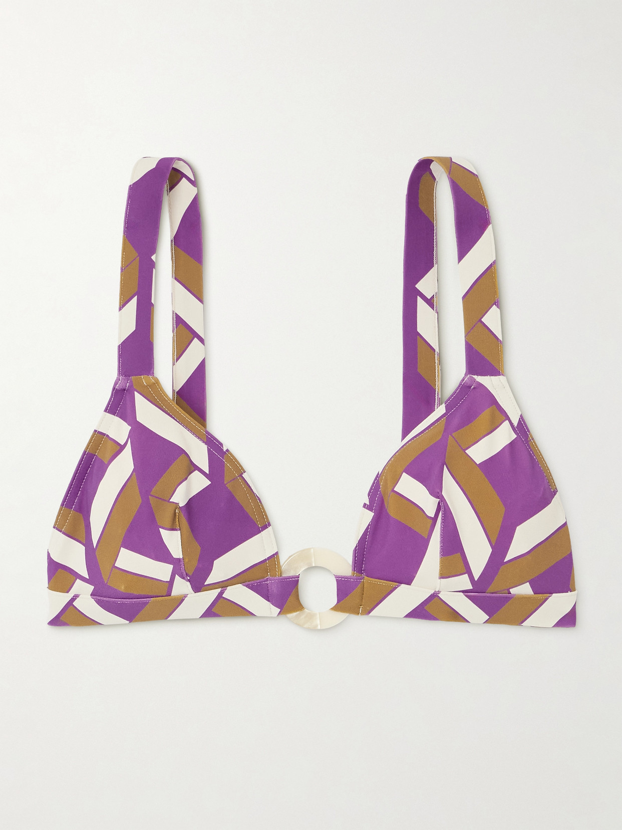 Eres Must Embellished Printed Triangle Bikini Top In Purple