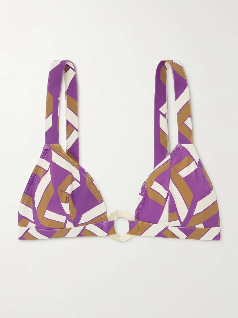 Eres Must Embellished Printed Triangle Bikini Top