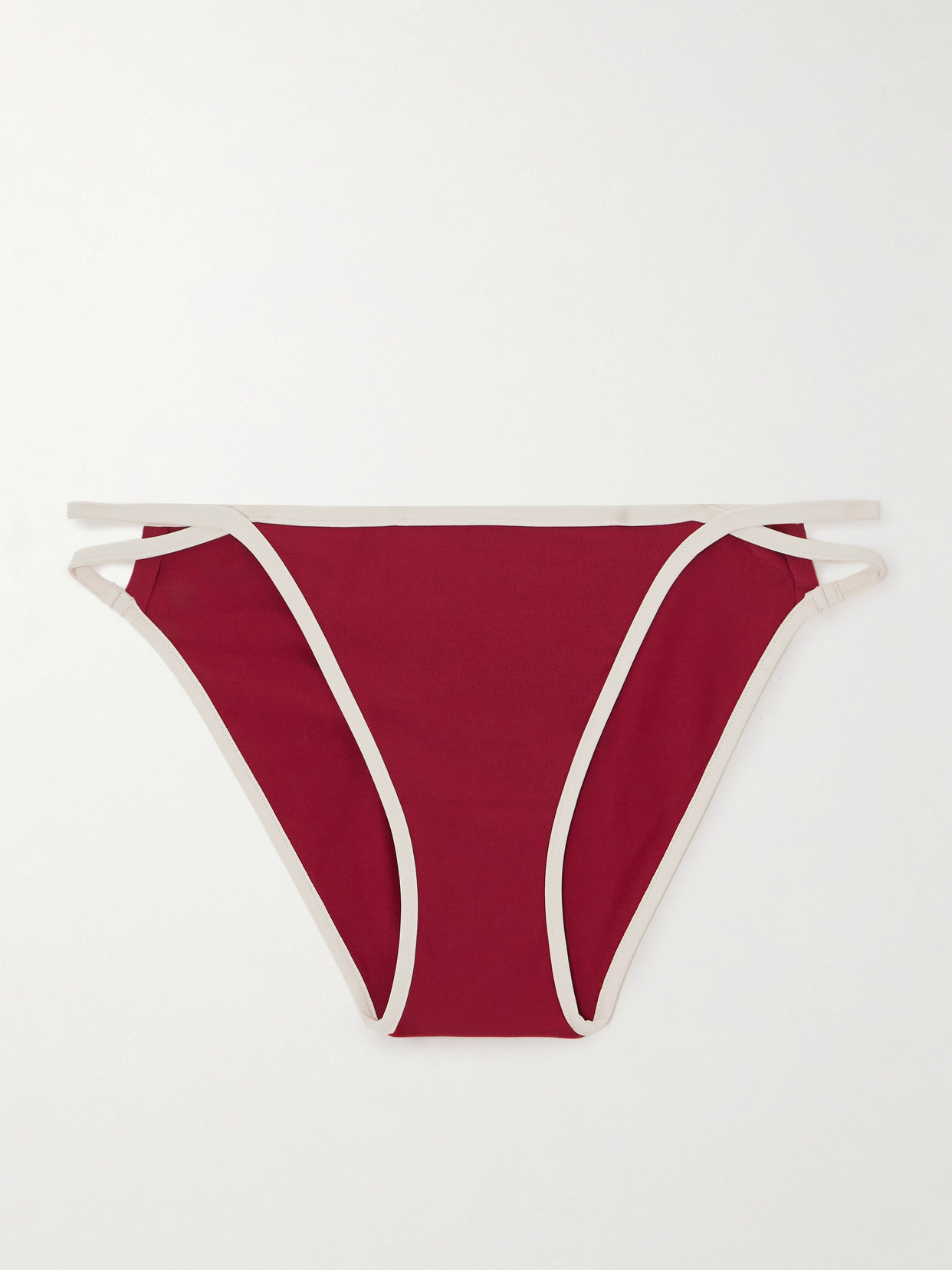 Eres Reinette Anita Cutout Two-tone Bikini Briefs In Red