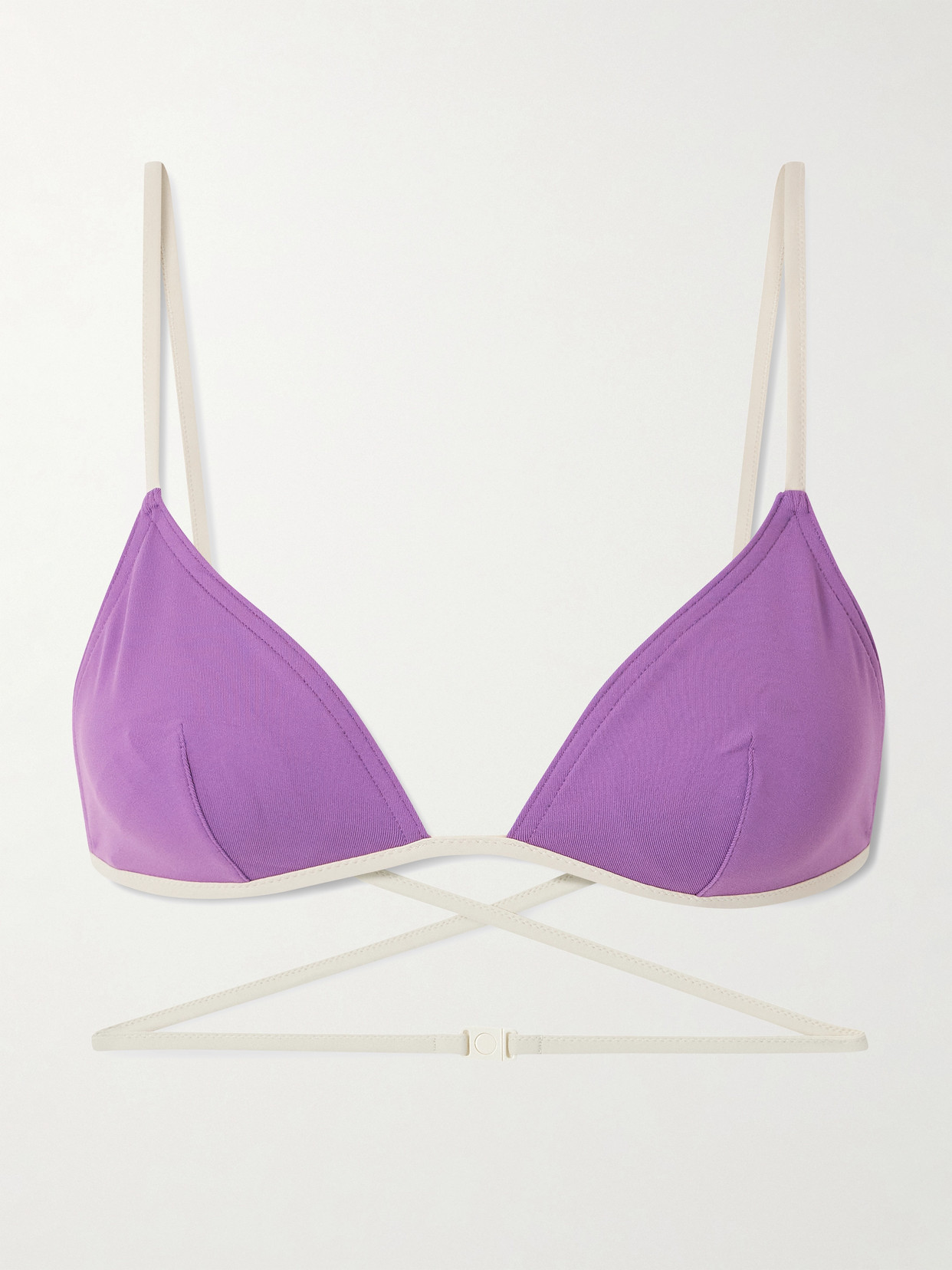 Eres Lilas Karen Two-tone Triangle Bikini Top In Purple