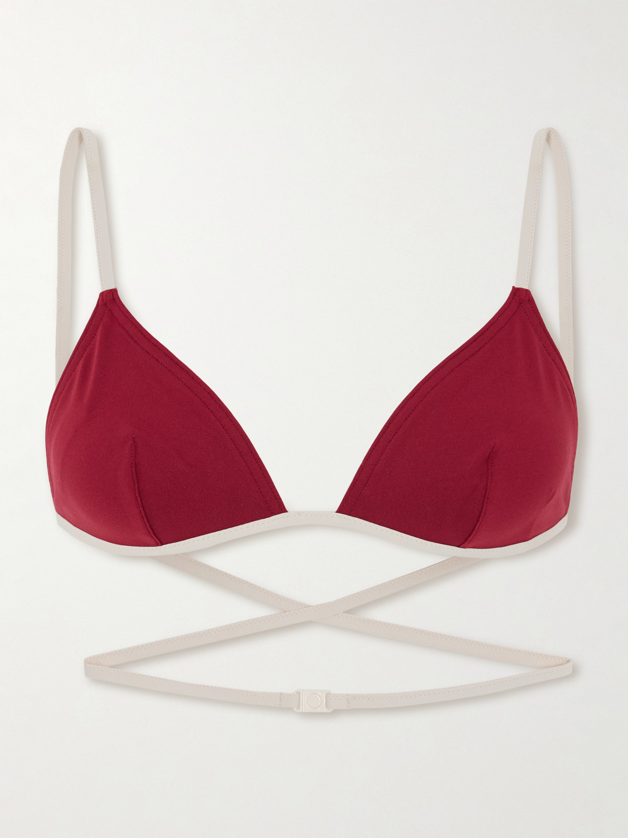 Eres Reinette Karen Two-tone Triangle Bikini Top In Red
