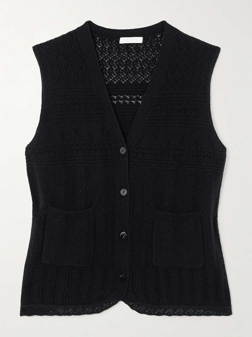 Eres Mixte Pointelle-knit Wool And Cashmere-blend Vest