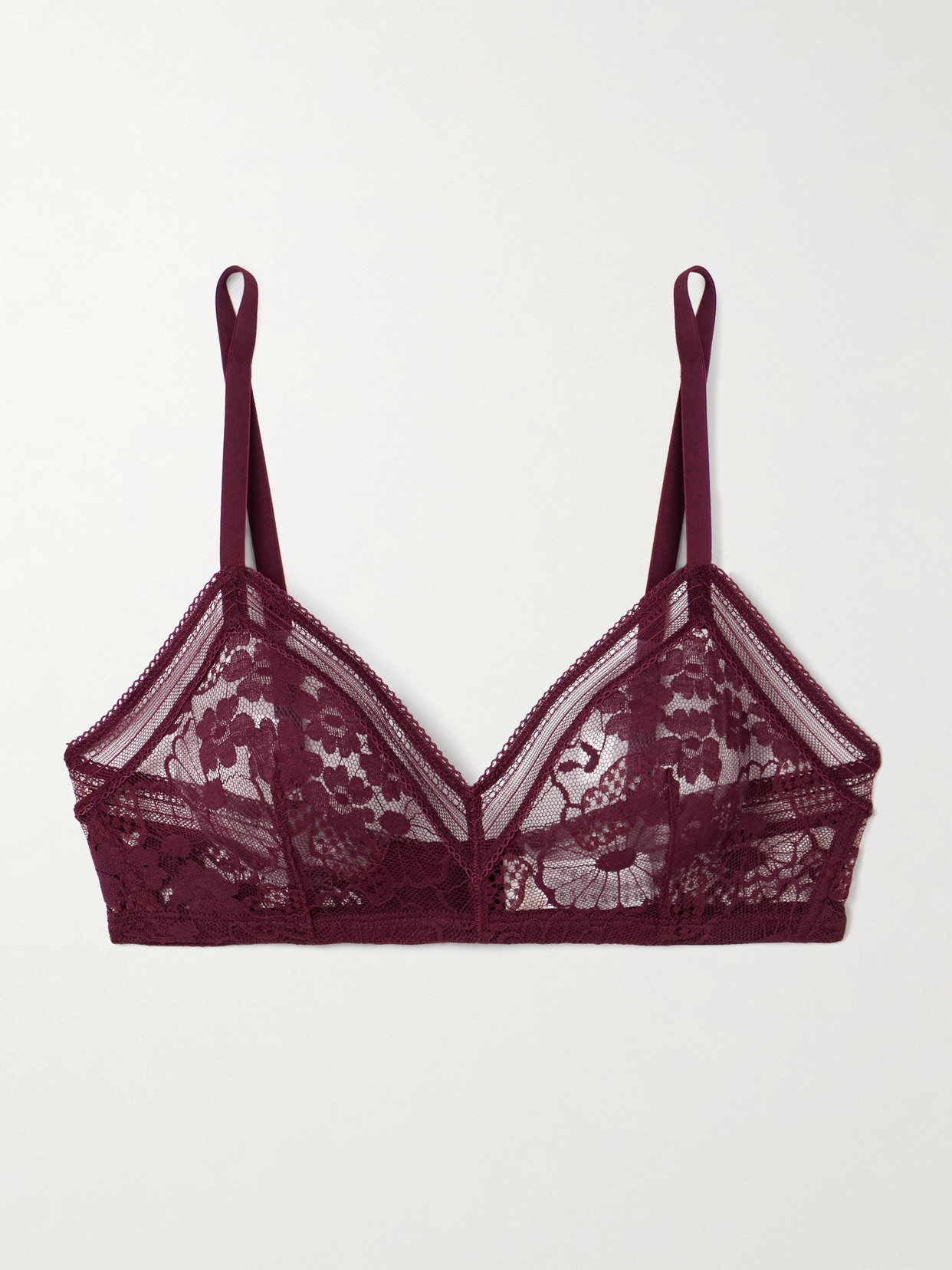 Eres Royal Leavers Lace Soft-cup Bra In Brown