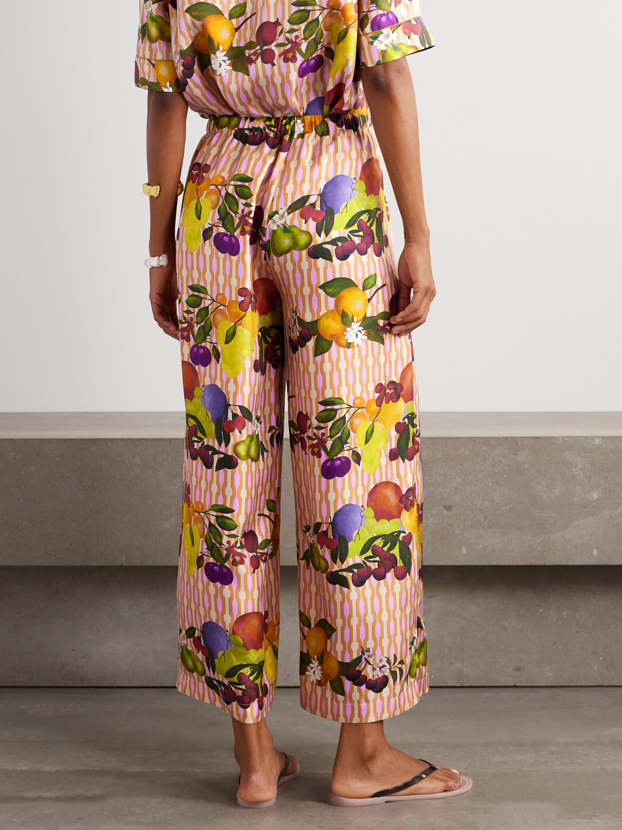 Eres Cannelle Printed Silk-twill Wide-leg Pants In Pink