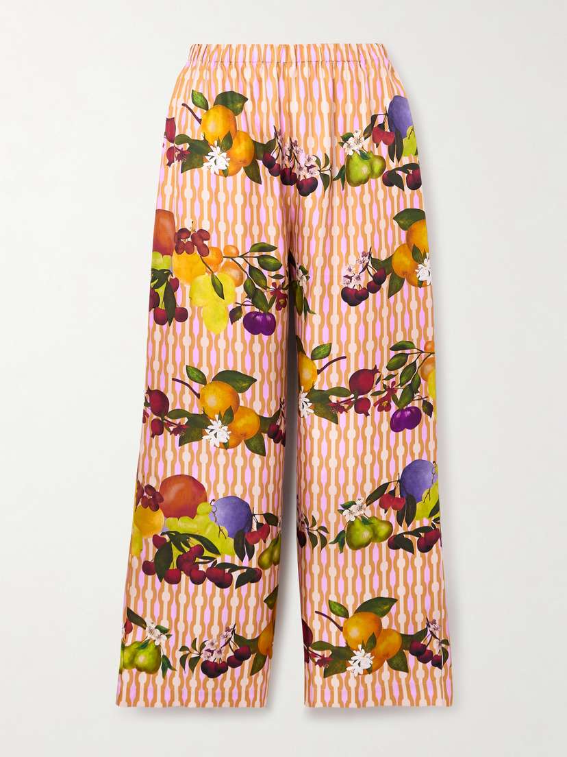 Eres Cannelle Printed Silk-twill Wide-leg Pants