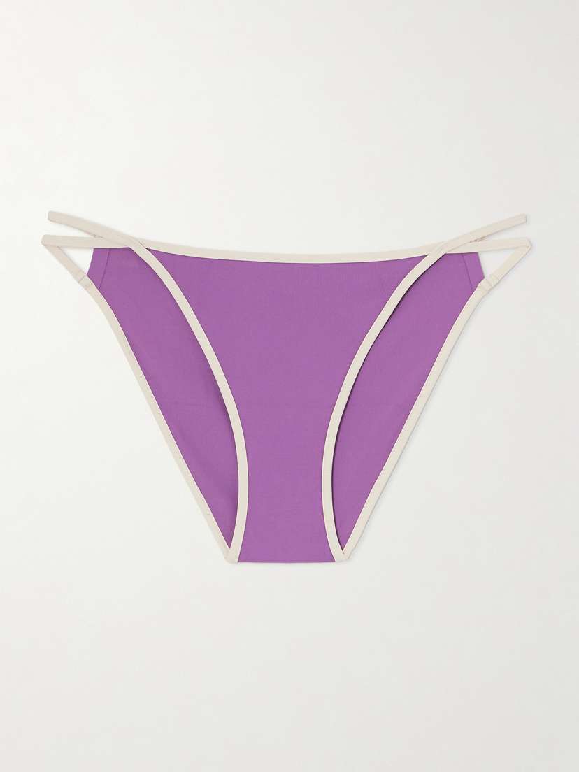 Eres Lilas Anita Cutout Two-tone Bikini Briefs
