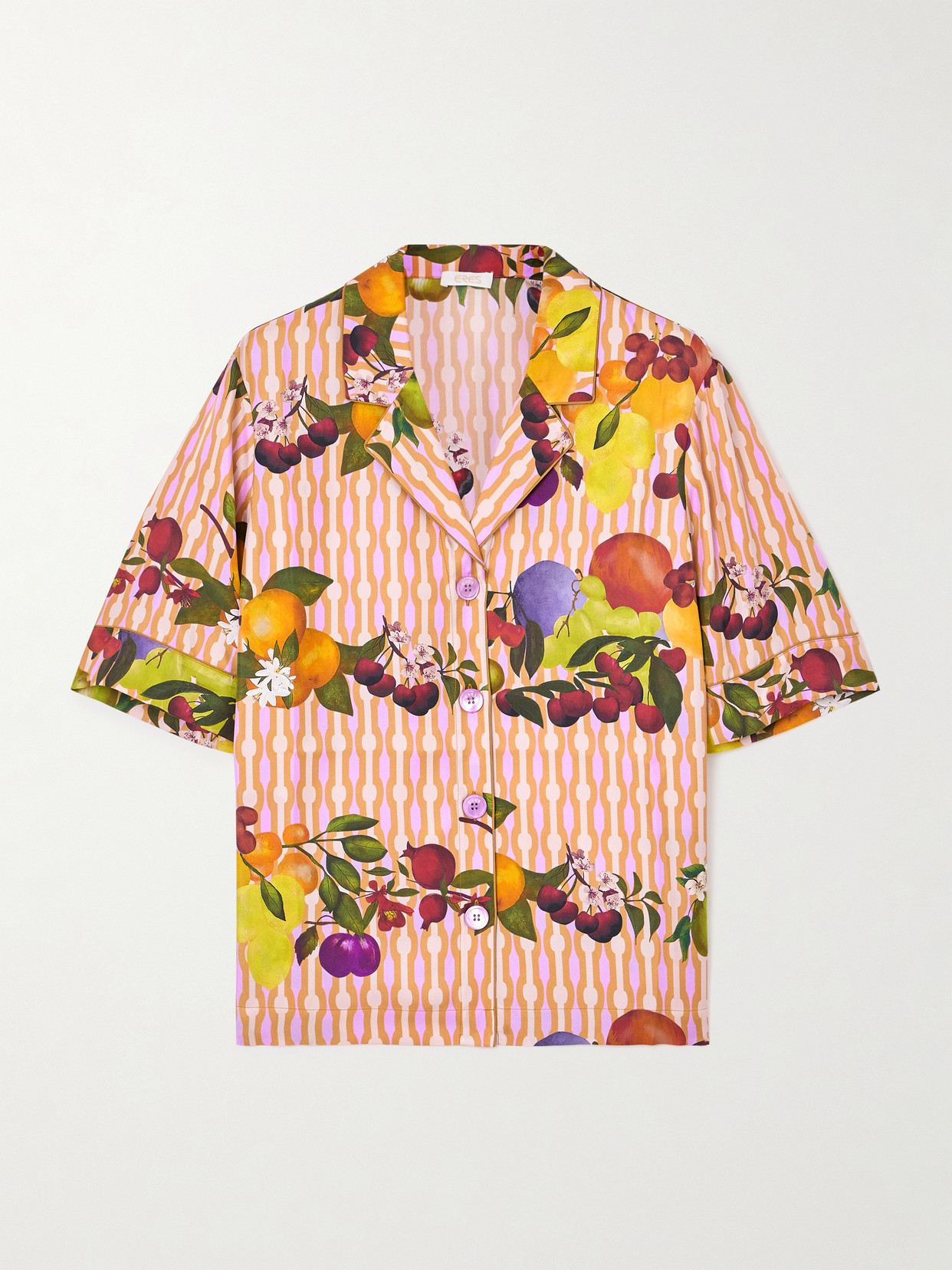 Eres Cherry Printed Silk-twill Shirt In Multi