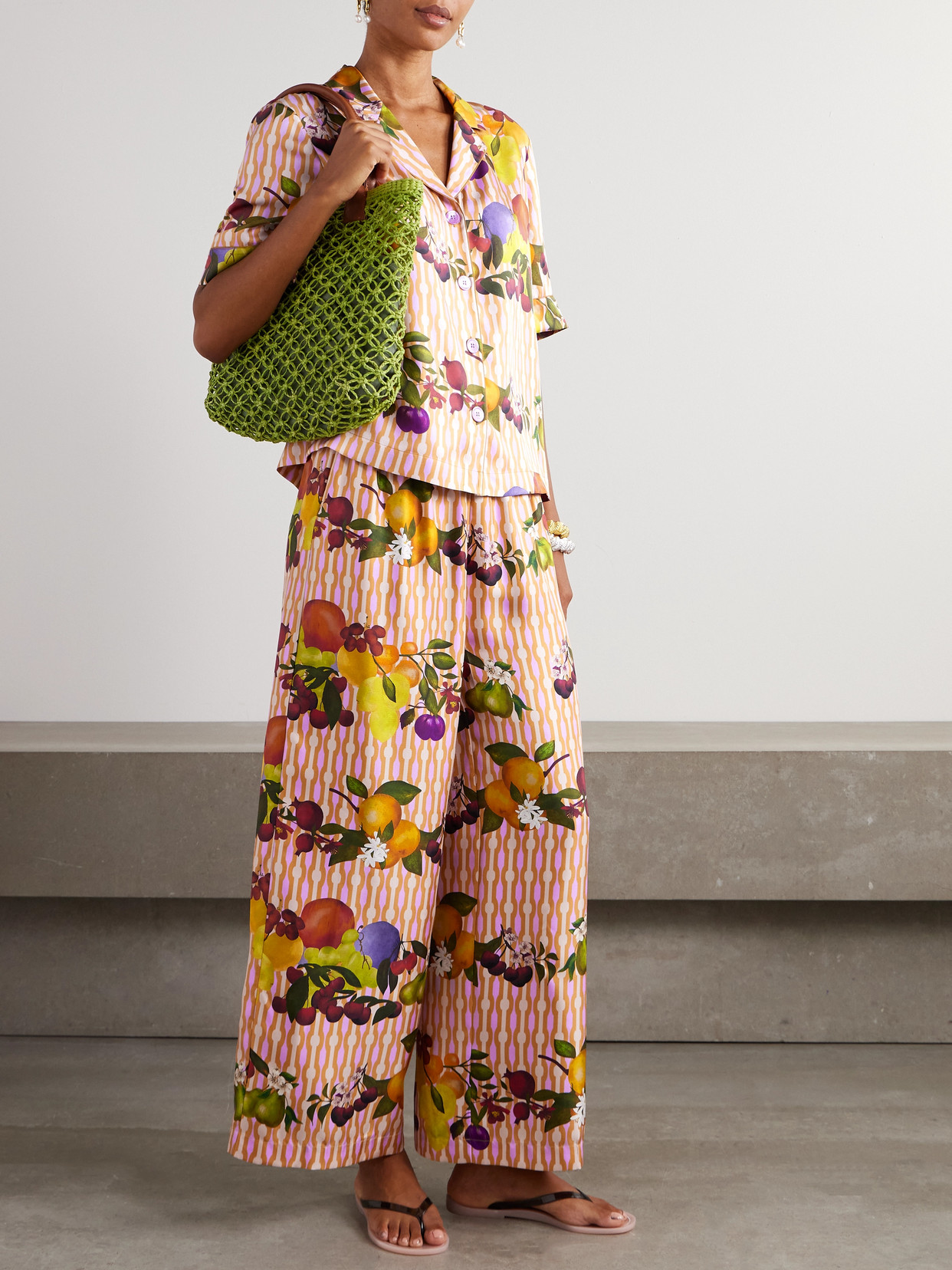 Eres Cherry Printed Silk-twill Shirt In Multi