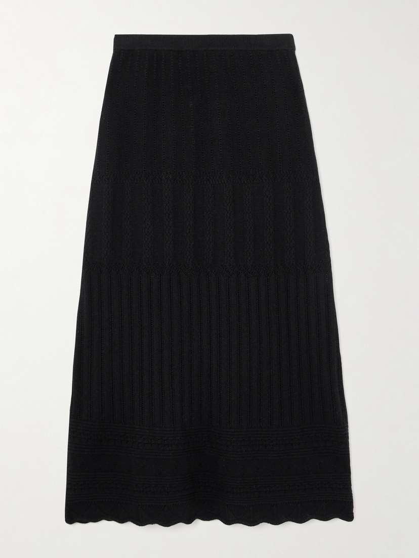 Eres Rythmee Pointelle-knit Wool And Cashmere-blend Maxi Skirt