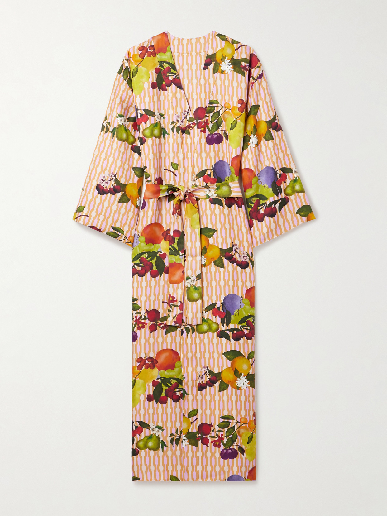 Eres Saveur Reversible Printed Silk-twill Robe In Multi