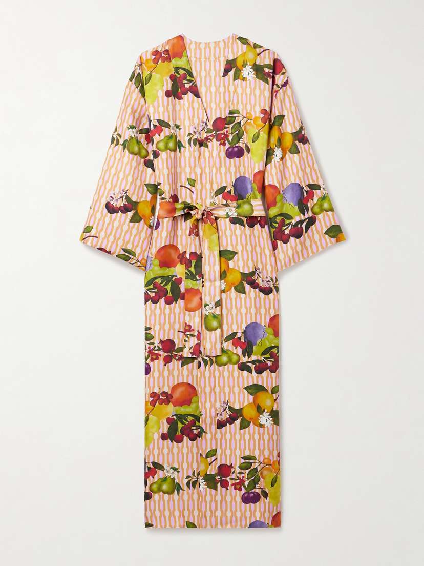 Eres Saveur Reversible Printed Silk-twill Robe