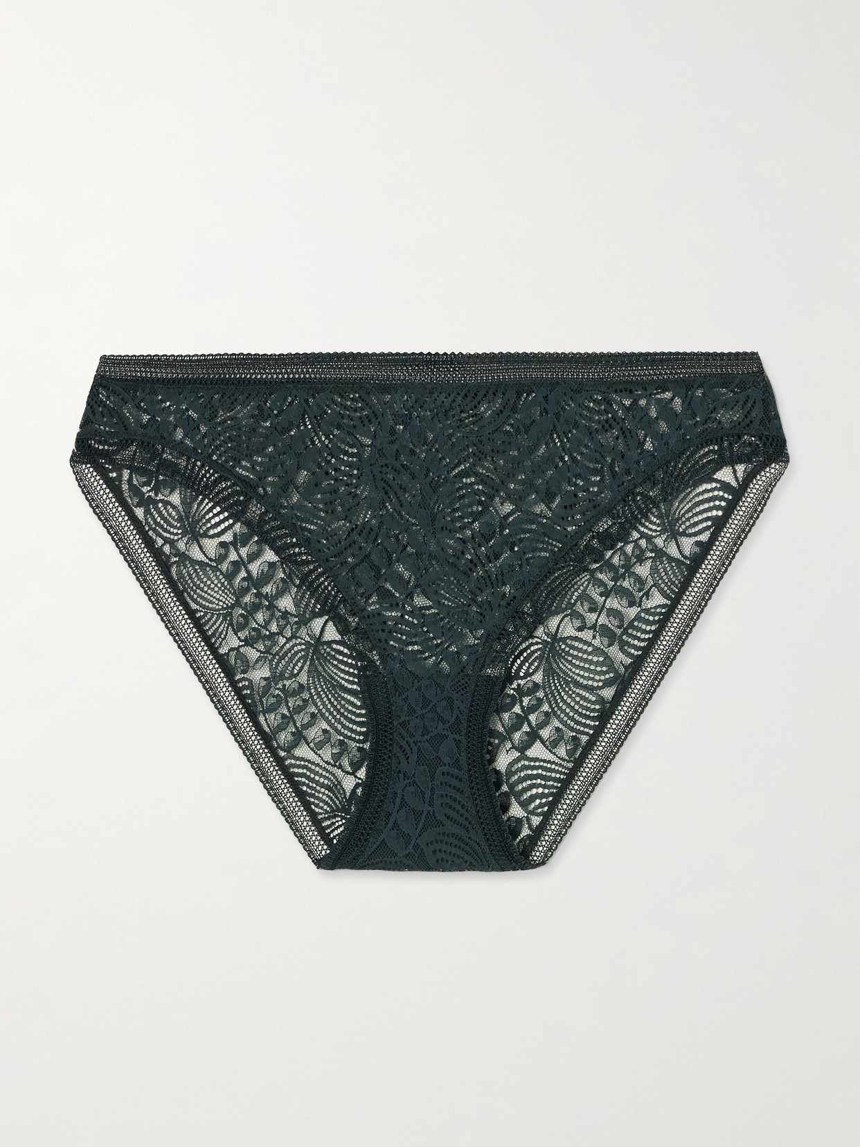 Eres Suave Leavers Lace Briefs In Green