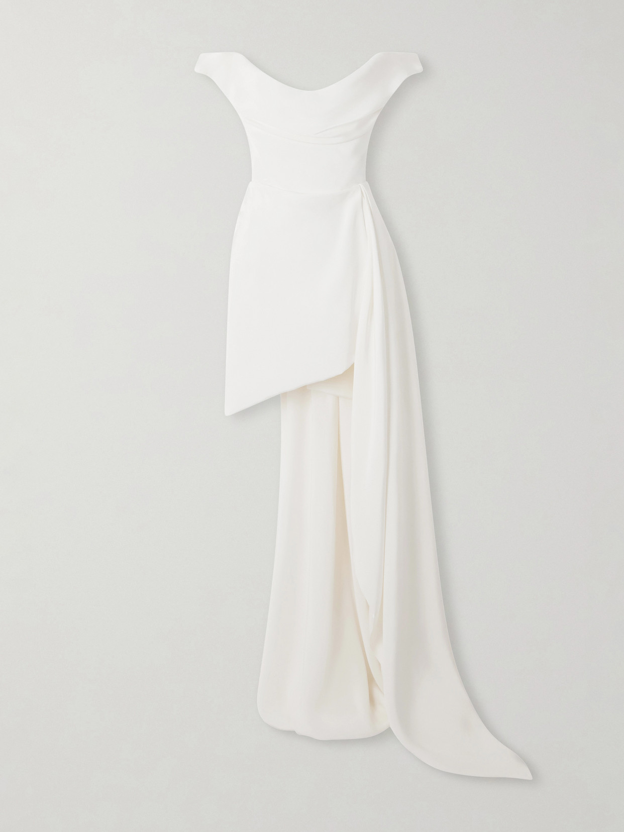 Vivienne Westwood Comet Asymmetric Draped Silk-cady Mini Dress In White