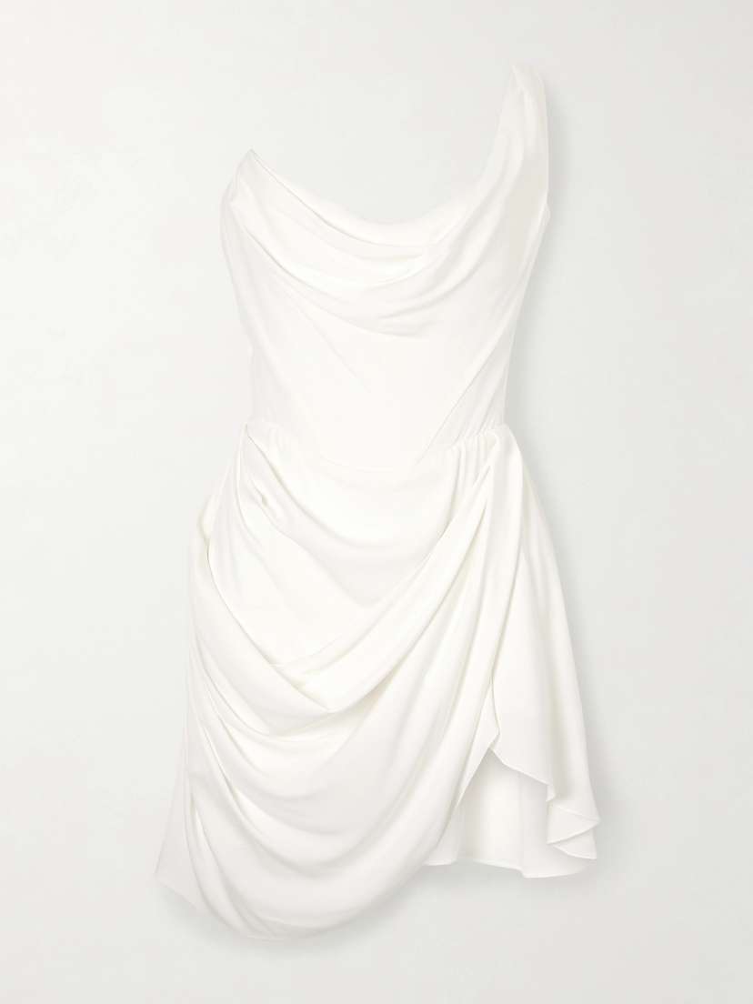 Vivienne Westwood Doll One-shoulder Draped Silk-crepe Mini Dress