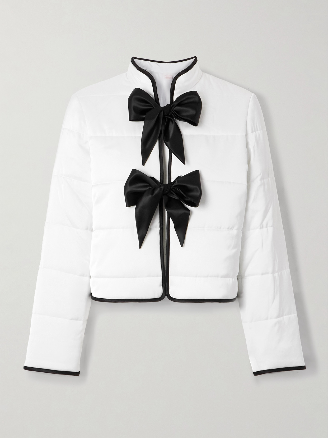 Loretta Caponi Oracle Two-tone Quilted Satin Jacket In Animal Print