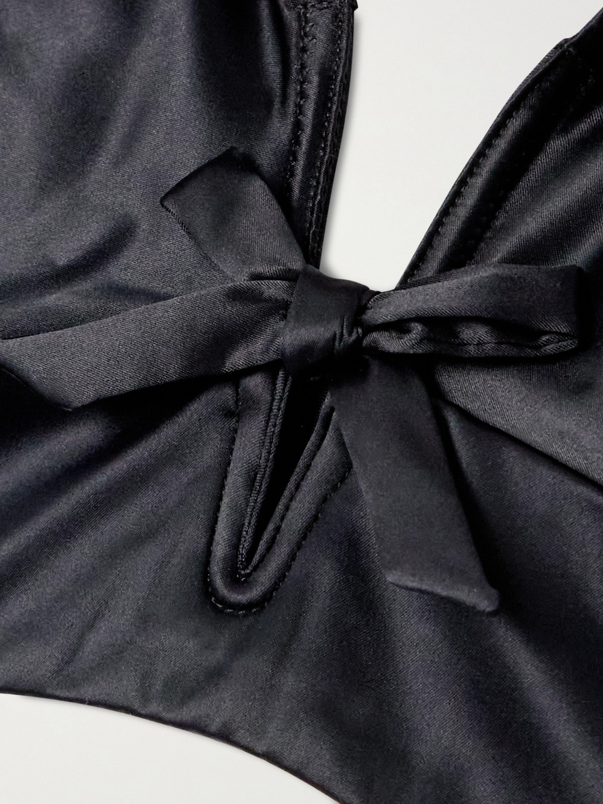 Eres Jean Bow-detailed Satin Soft-cup Tirangle Bra In Black