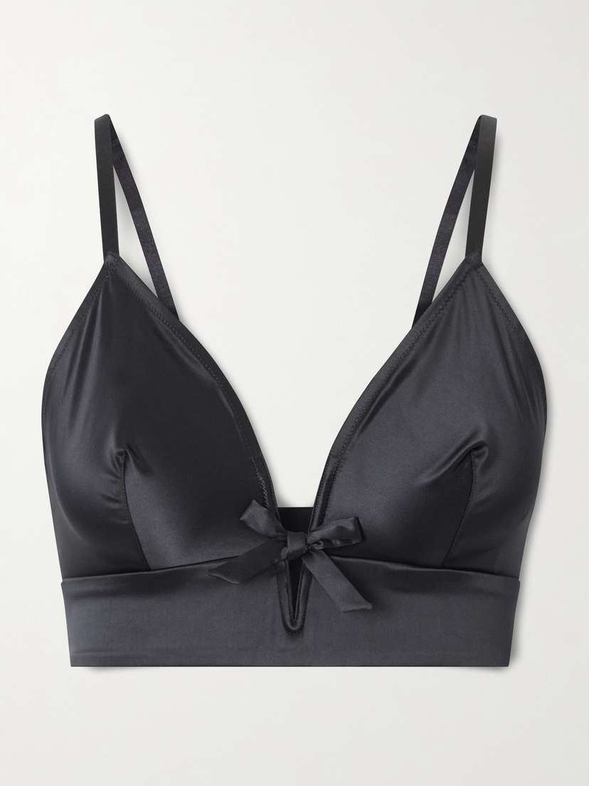 Eres Jean Bow-detailed Satin Soft-cup Tirangle Bra