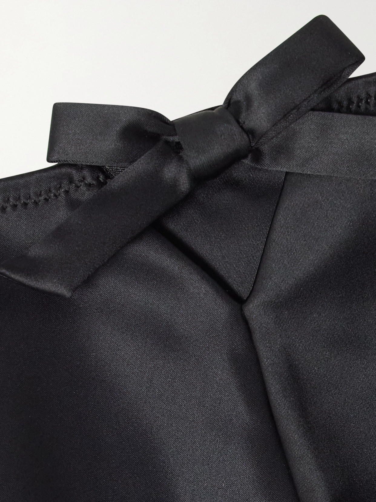 Eres Patti Bow-detailed Cutout Satin Briefs In Black