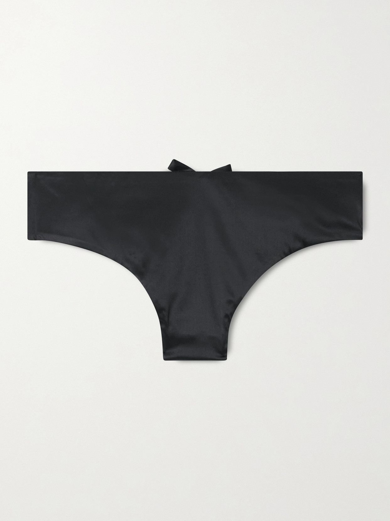 Eres Patti Bow-detailed Cutout Satin Briefs In Black