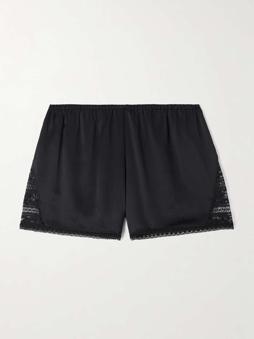 Eres Devoilee Lace-trimmed Silk-satin Shorts