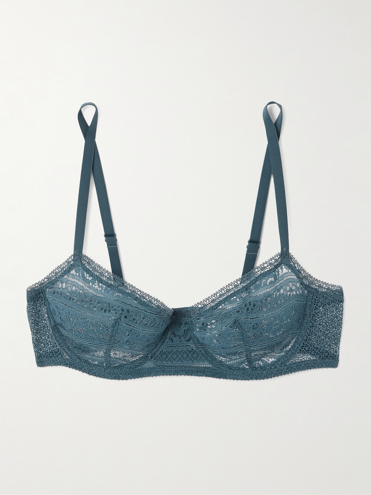 Eres Transparence Evidence Leavers Lace Balconette Bra In Blue