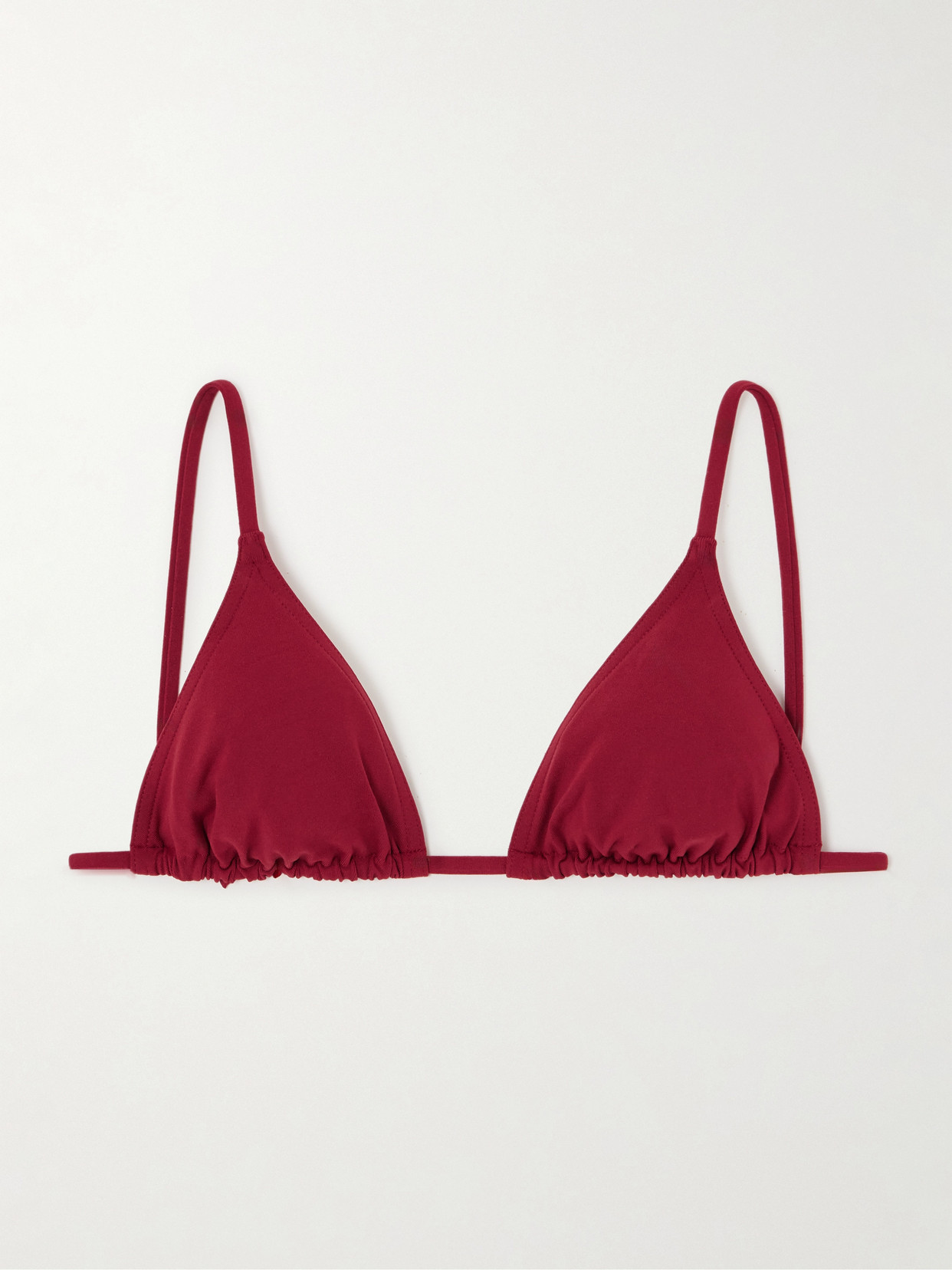Eres Les Essentiels Mouna Ribbed Triangle Bikini Top In Red