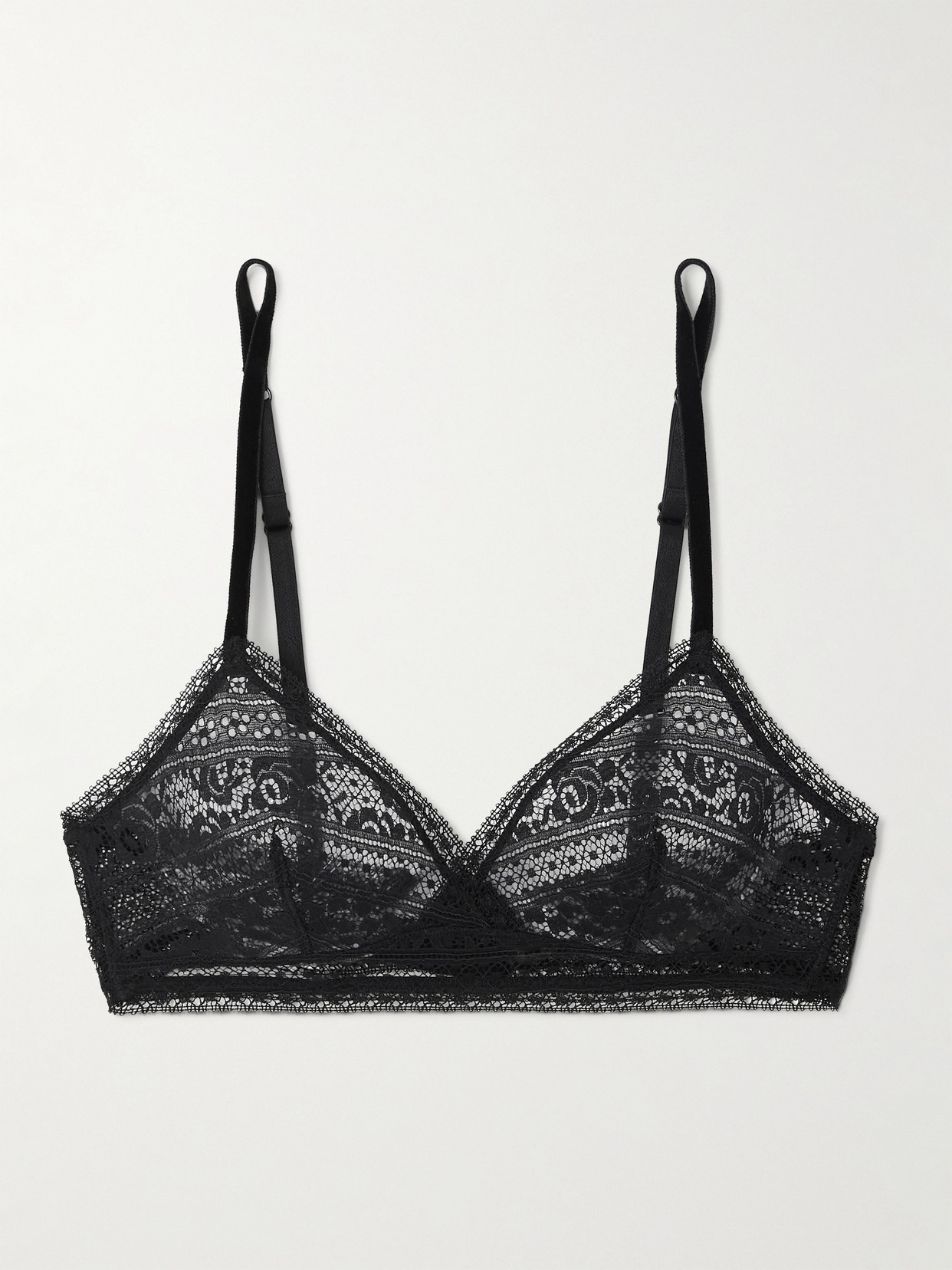 Eres Intrigue Leavers Lace Soft-cup Triangle Bra In Black