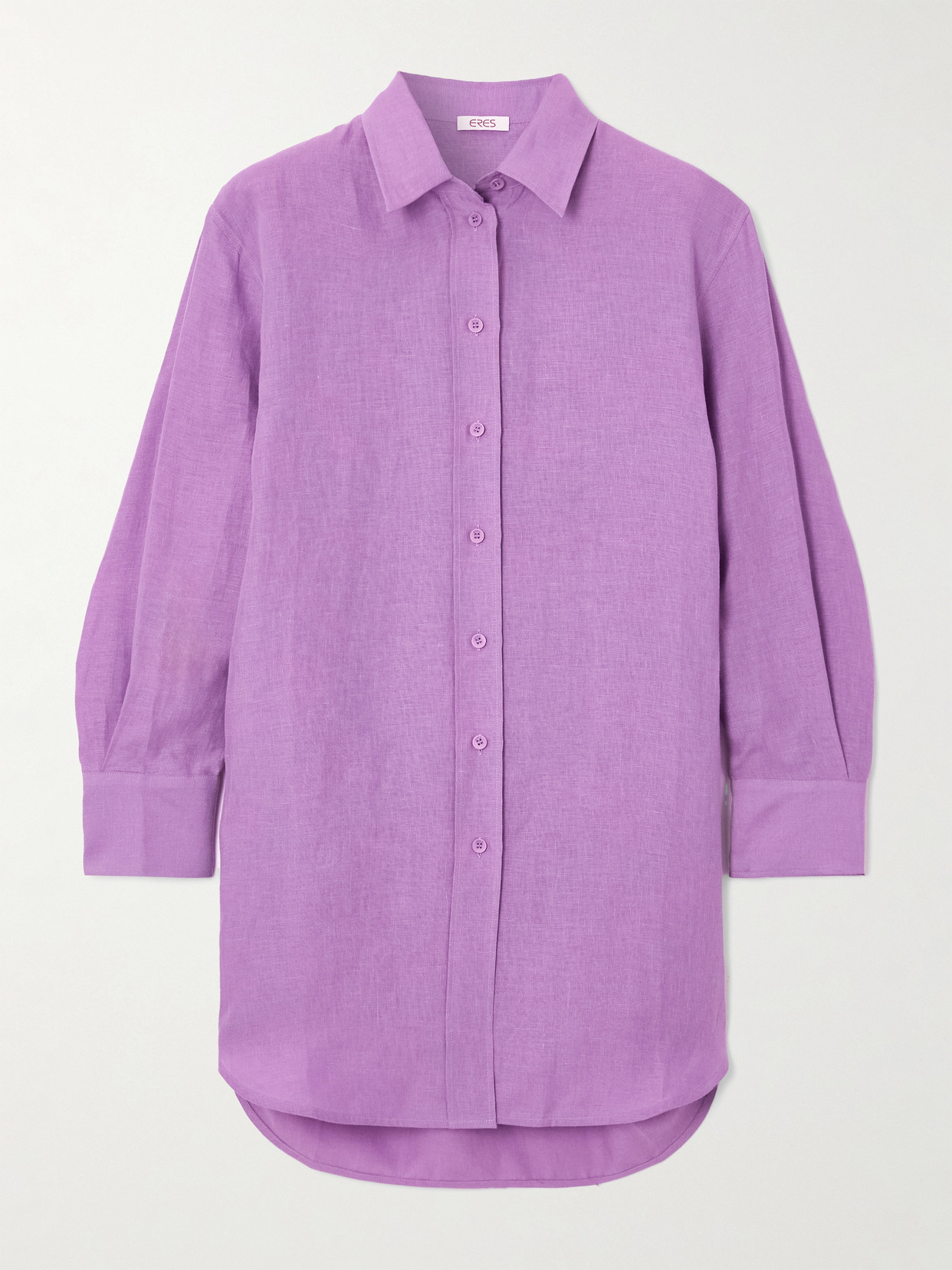 Eres L'intemporel Mignonette Linen Shirt In Purple