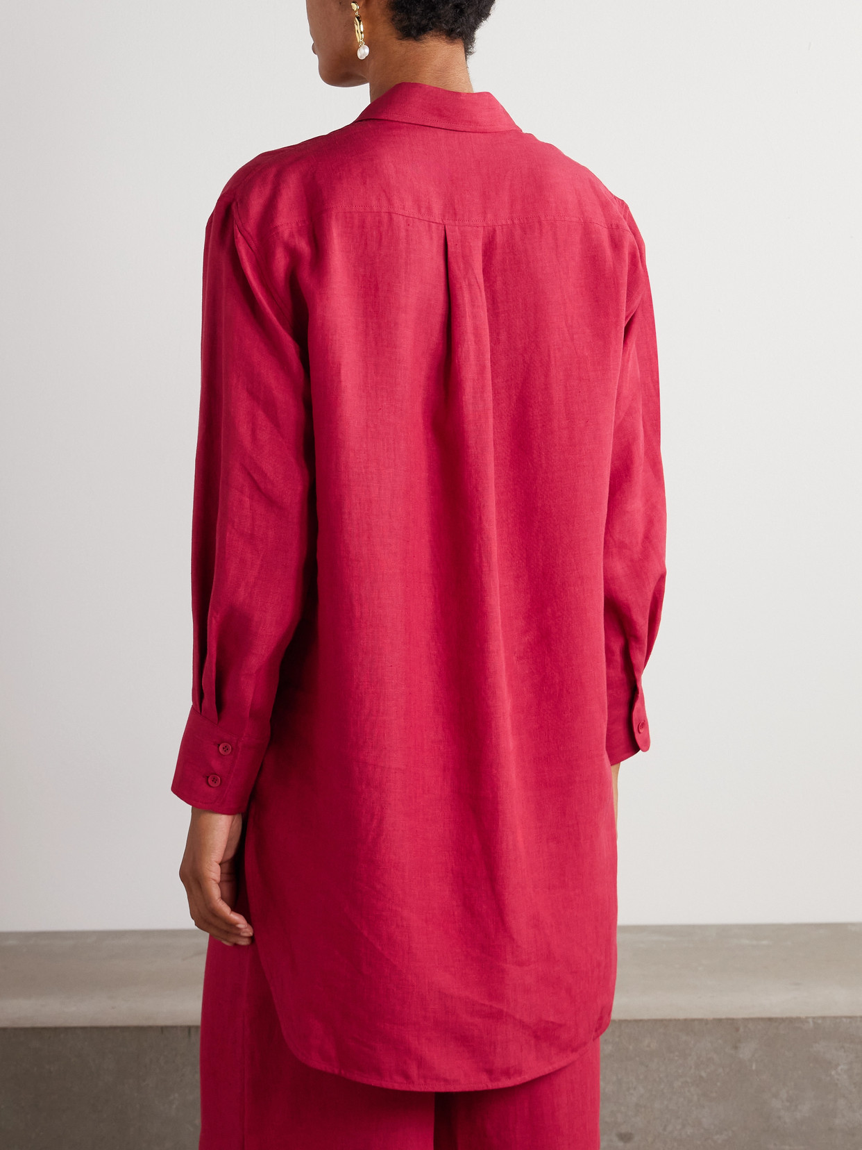 Eres L'intemporel Mignonette Linen Shirt In Red