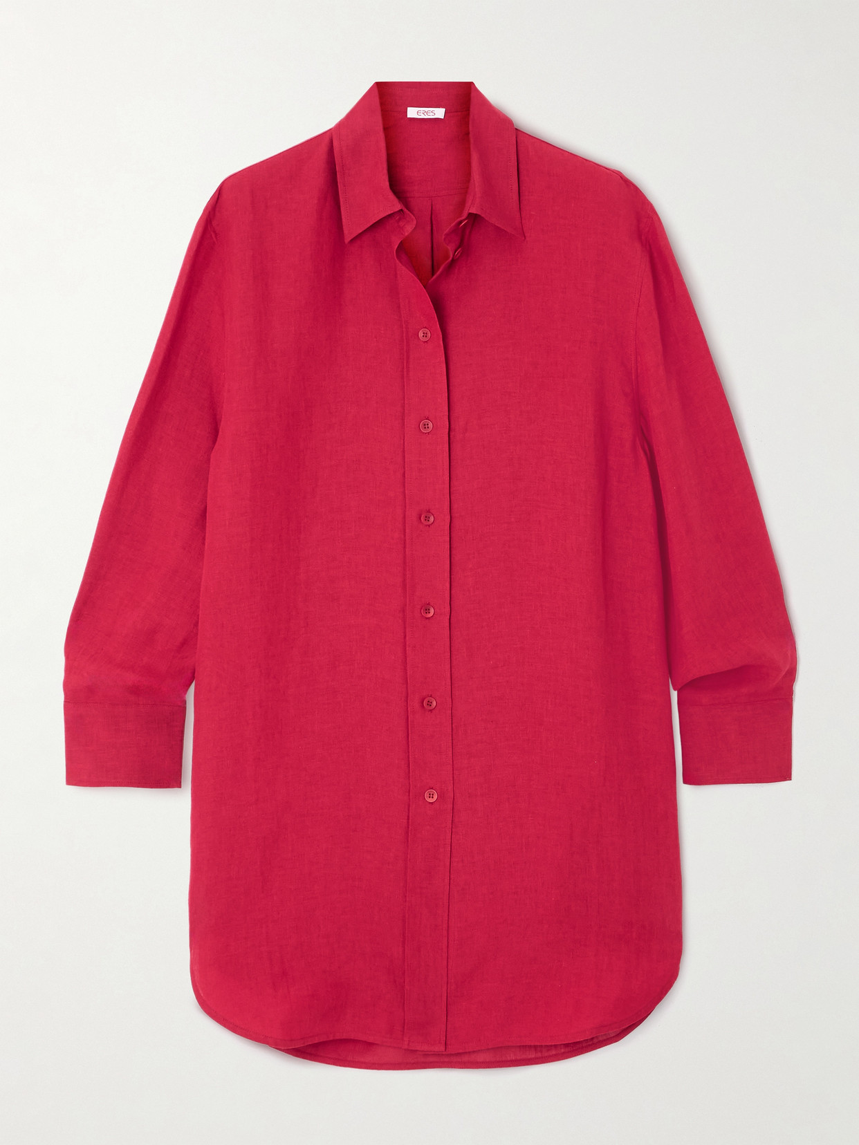 Eres L'intemporel Mignonette Linen Shirt In Red
