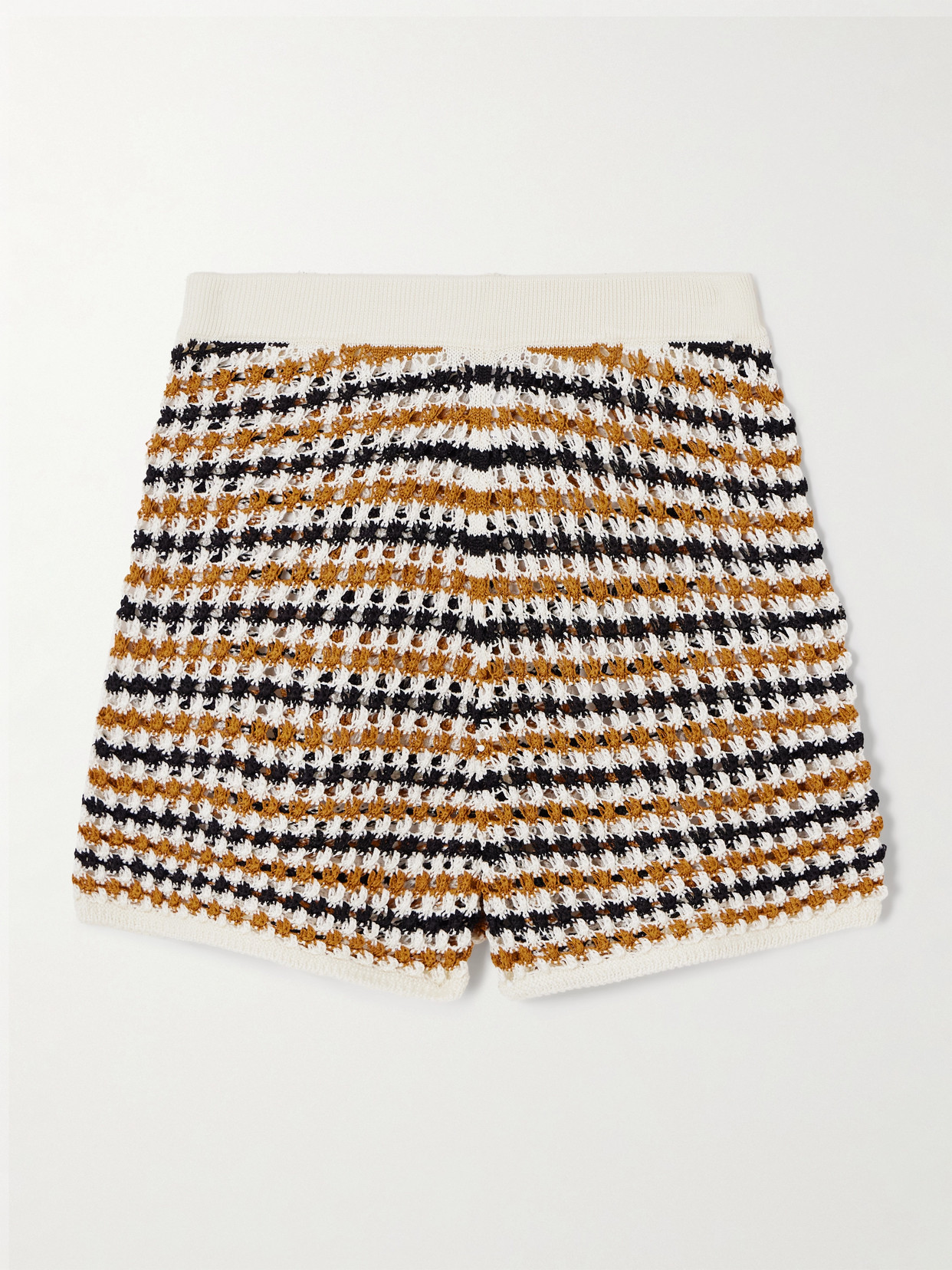Eres Disco Open-knit Cotton-blend Shorts In Yellow